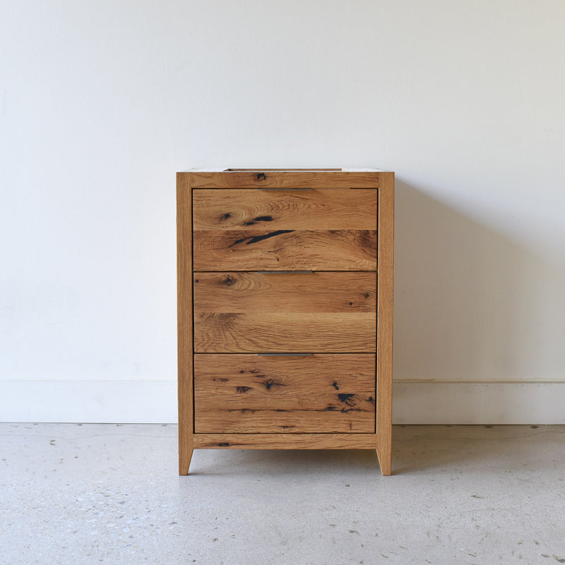 24-inch 3-Drawer Mid-Century Modern Vanity in Reclaimed Oak Clear