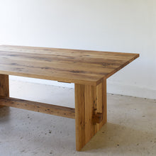 Modern Timber Frame Dining Table in Reclaimed Oak / Clear 