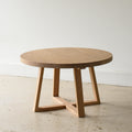 Round Solid Wood Coffee Table Pictured In White Oak Natural