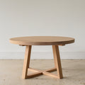 Round Solid Wood Coffee Table Pictured In White Oak Natural