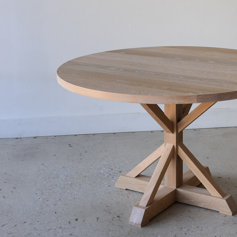 48&quot; Round Pedestal Dining Table Pictured In White Oak Natural