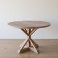 48" Round Pedestal Dining Table Pictured In White Oak Natural