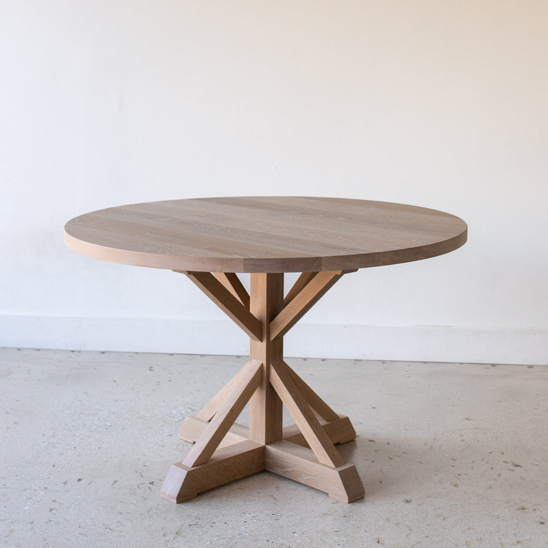 48&quot; Round Pedestal Dining Table Pictured In White Oak Natural