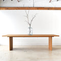 Rounded Corner Timber Dining Table Pictured in White Oak Clear