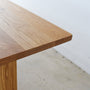 Rounded Corner Timber Dining Table Pictured in White Oak Clear