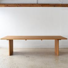 Rounded Corner Timber Dining Table Pictured in White Oak Clear