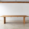 Rounded Corner Timber Dining Table Pictured in White Oak Clear