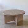 Sculptural Round Wood Coffee Table Pictured in White Oak / Natural