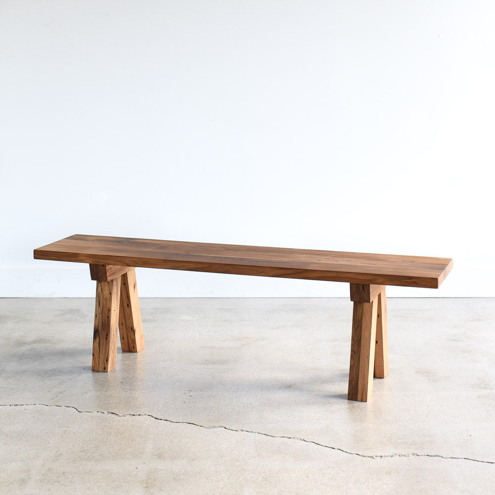 Trestle Wood Bench - Specifications: