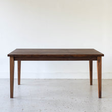 Extendable Slim Tapered Leg Dining Table Pictured in Walnut Clear