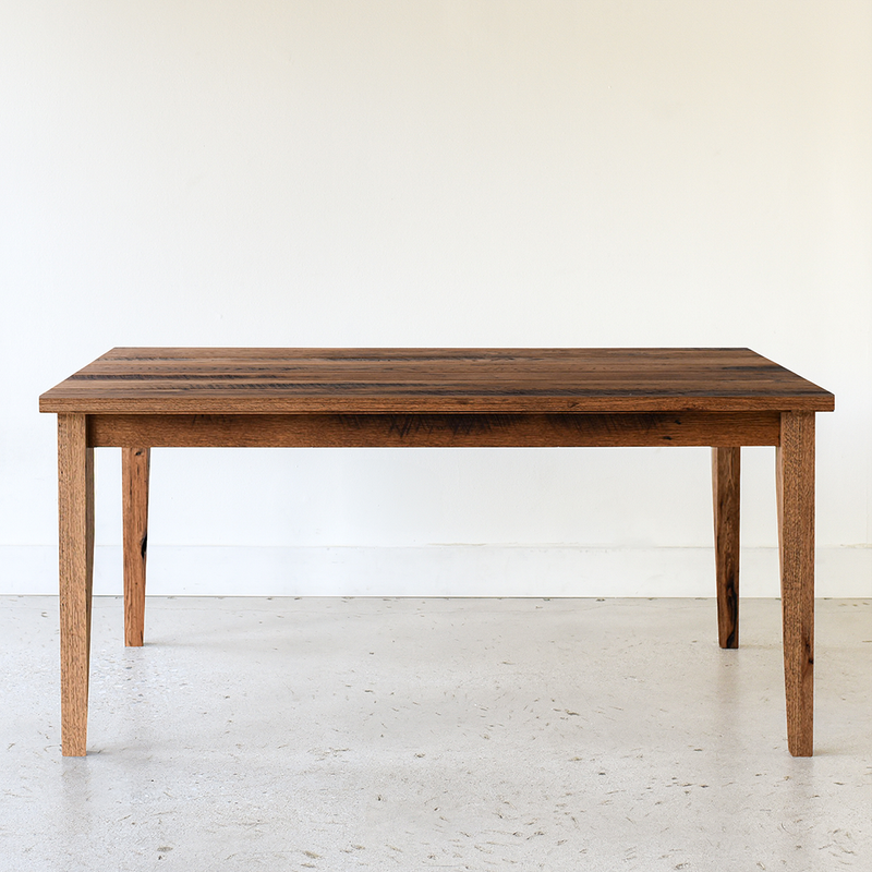 Slim Tapered Leg Dining Table Pictured In Reclaimed Oak Textured