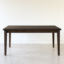 Slim Tapered Leg Dining Table Pictured In White Oak Black