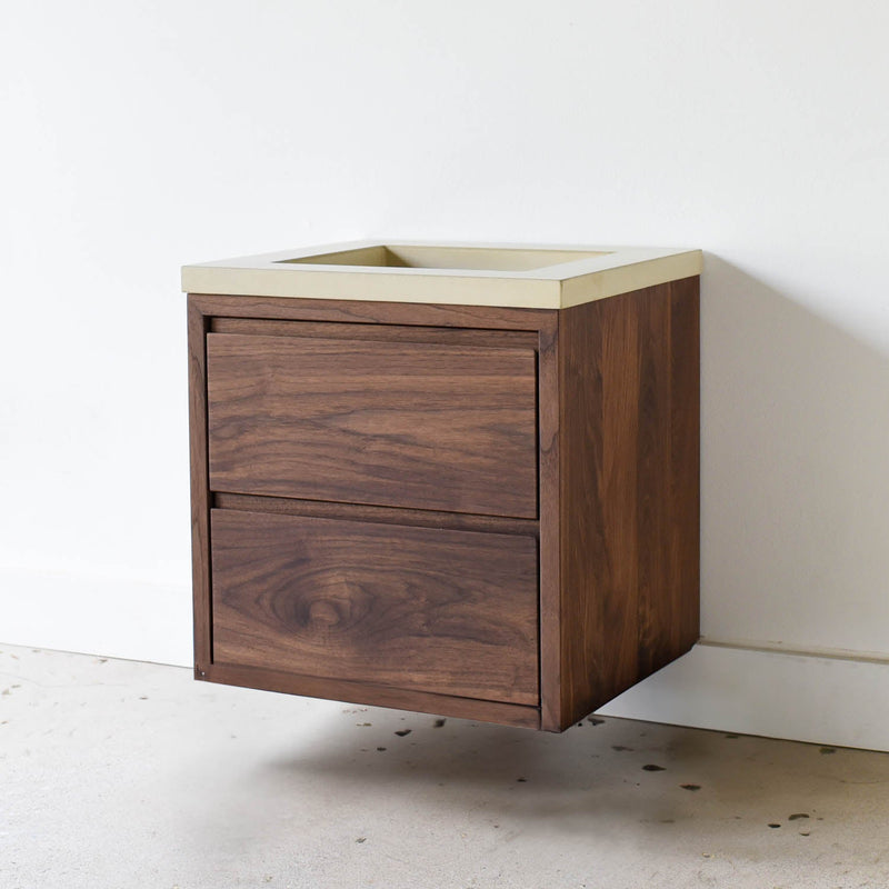 24"L 2-Drawer Floating Vanity / Single Sink - Specifications: