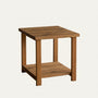 Solid Wood End Table with Lower Shelf Pictured in Reclaimed Oak Clear