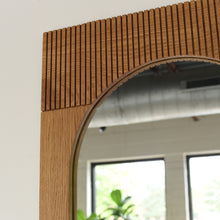Fluting Detail on Solid Wood Mirror pictured in White Oak Clear