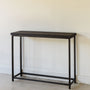 Stoic Wood Console Table Pictured In White Oak Black &amp; Blackened Metal