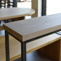 In Stock Stoic 36" Wood Console Table with Lower Shelf — Natural White Oak &amp; Antiqued Metal — Ready to Ship
