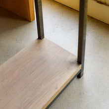 In Stock Stoic 36" Wood Console Table with Lower Shelf — Natural White Oak &amp; Antiqued Metal — Ready to Ship