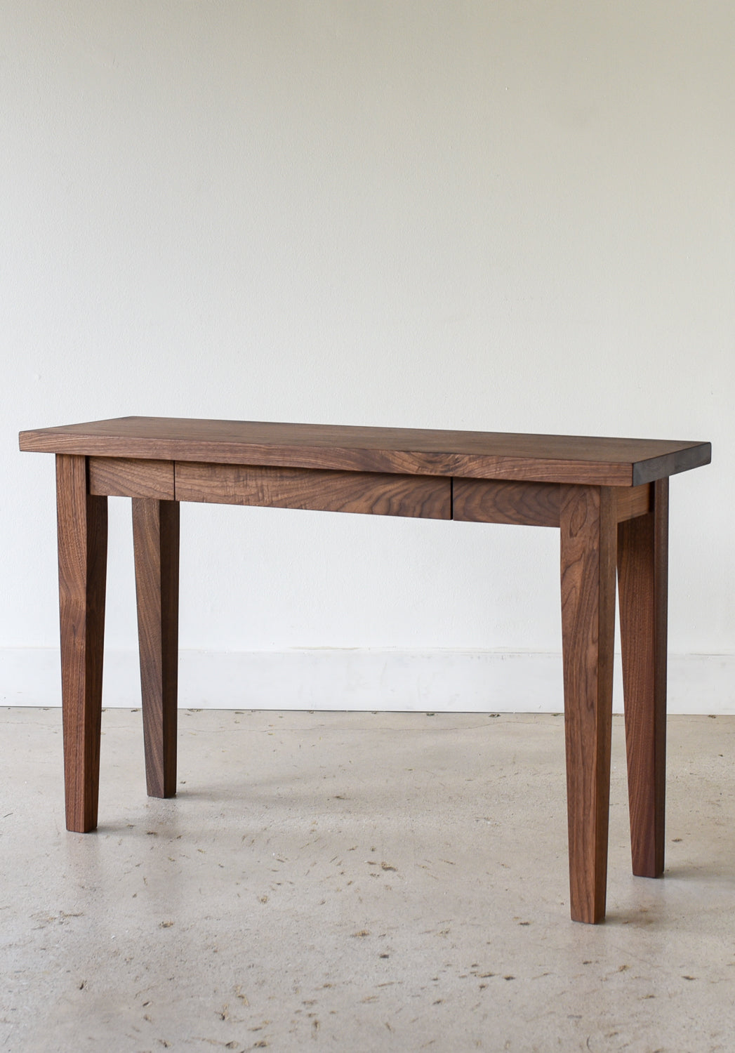 Tapered Leg Console Table With Hidden Drawer