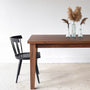 Extendable Tapered Leg Dining Table Pictured in Walnut Clear Featured with our &lt;a href=&quot;/products/modern-windsor-chair&quot;&gt; Modern Windsor Chair&lt;/a&gt; in Blackened Oak