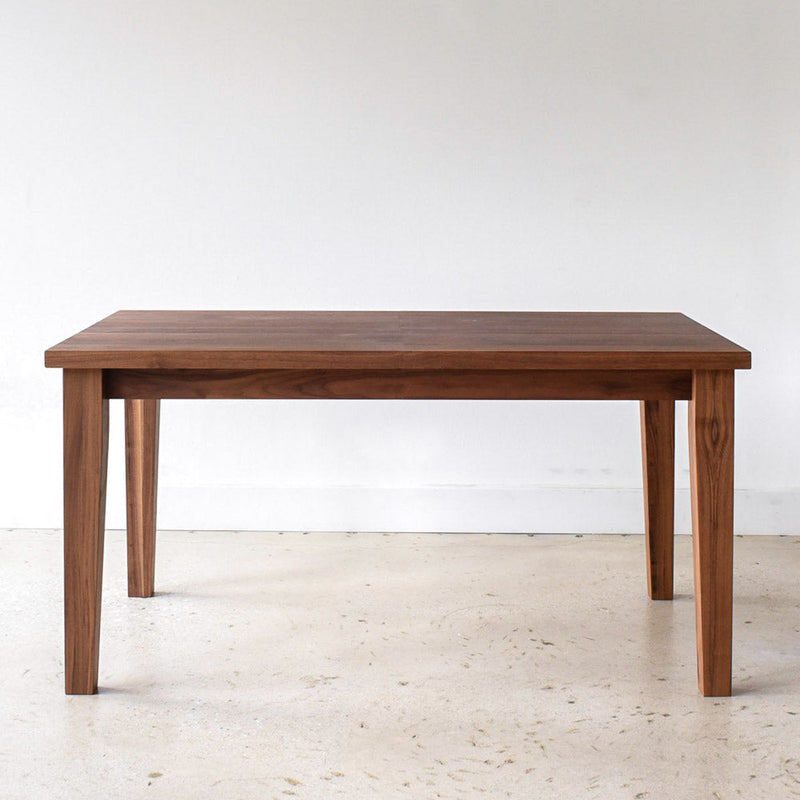 Extendable Tapered Leg Dining Table Handmade in Walnut Clear