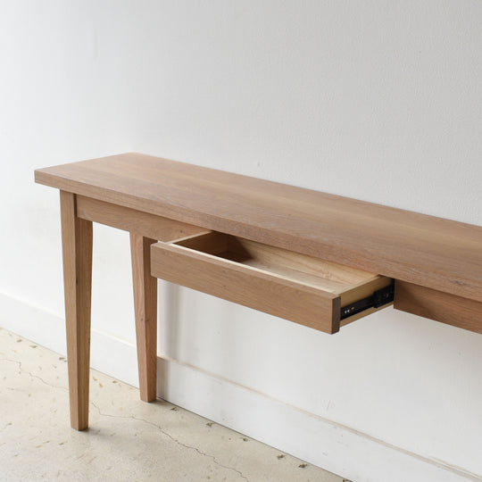 Tapered Leg Console Table With Hidden Drawer
