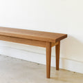Tapered Leg Wood Bench Pictured In White Oak Clear