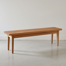 Tapered Leg Wood Bench Pictured In White Oak Clear