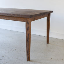 Slim Tapered Leg Dining Table - Tapered Leg Detail, Pictured in Reclaimed Oak Walnut 