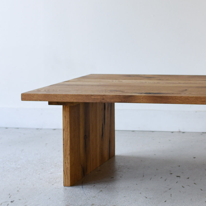 Timber Coffee Table Pictured in Reclaimed Oak/ Clear