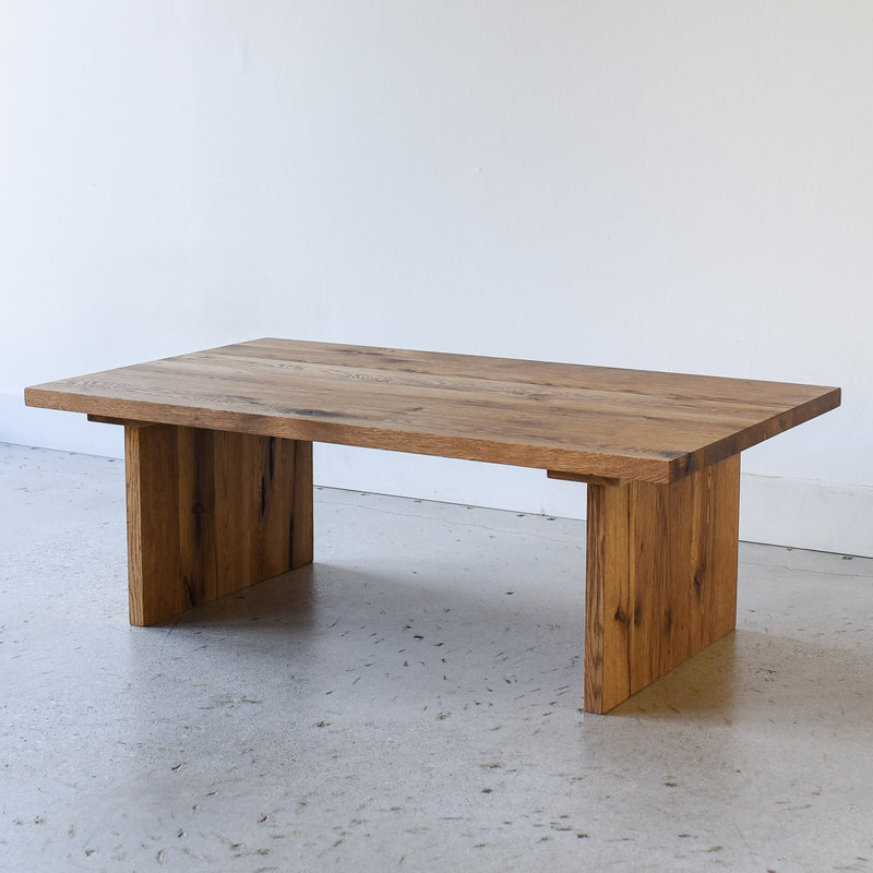 Timber Coffee Table Pictured in Reclaimed Oak/ Clear