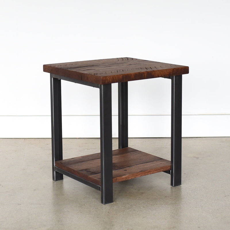 Rustic Reclaimed Wood Side Table / Lower Shelf - Specifications: