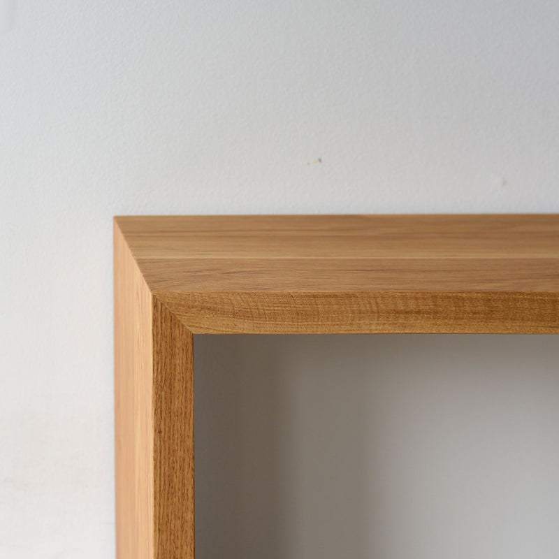 Modern Waterfall Console Table Pictured In White Oak Clear