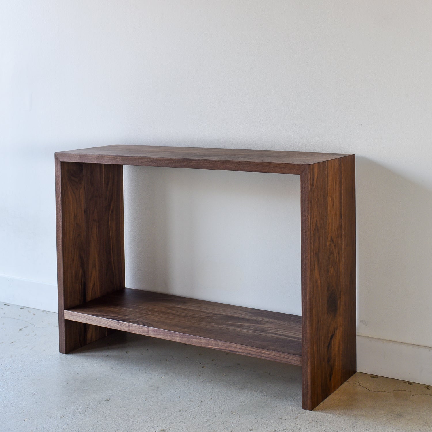 Modern Waterfall Console Table with Lower Shelf - Specifications: