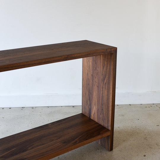Modern Waterfall Console Table with Lower Shelf