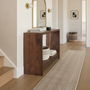 Modern Waterfall Console Table with Lower Shelf - Specifications: