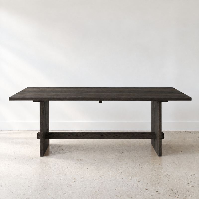 Modern Timber Frame Dining table in white oak black