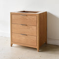 36 inch 3-Drawer Mid-Century Modern Vanity in White Oak Clear