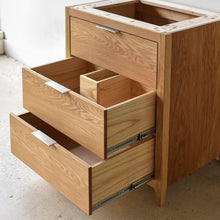 36 inch 3-Drawer Mid-Century Modern Vanity in White Oak Clear