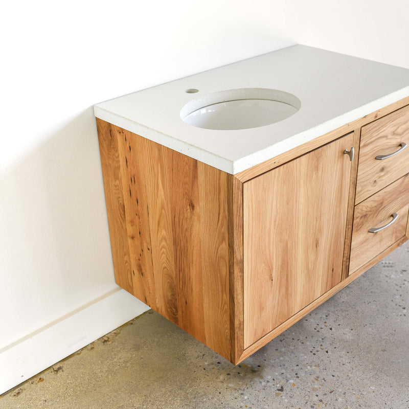 Offset Vanity Basin Wood Floating Vanity / Offset Single Sink – What WE Make