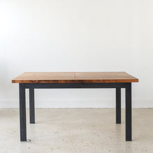 Industrial Plank Extendable Dining Table - Leaf removed