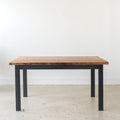 Industrial Plank Extendable Dining Table - Leaf removed