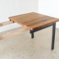 Industrial Plank Extendable Dining Table - Extension Open 