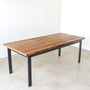 Industrial Plank Extendable Dining Table - Leaf Inserted