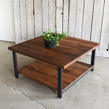 Square Reclaimed Wood Coffee Table / Lower Shelf