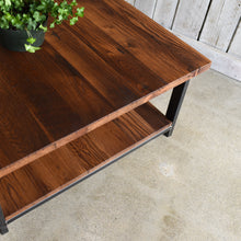 Square Reclaimed Wood Coffee Table / Lower Shelf