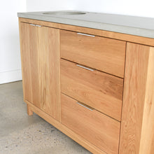 72&quot; Modern Wood Vanity / Double Sink in Solid White Oak / Clear - Featured with our &lt;a href=&quot;https://wwmake.com/products/concrete-vanity-top-double-oval-undermount-sink&quot;&gt; Concrete Vanity Top / Double Oval Undermount Sinks &lt;/a&gt; in Natural Gray Paired with our Pull / Brushed Nickel Hardware