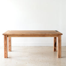Breadboard Farmhouse Dining Table in Reclaimed Oak / Clear 