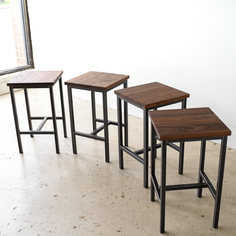 Industrial Modern Backless Stool - Walnut / Clear – What WE Make