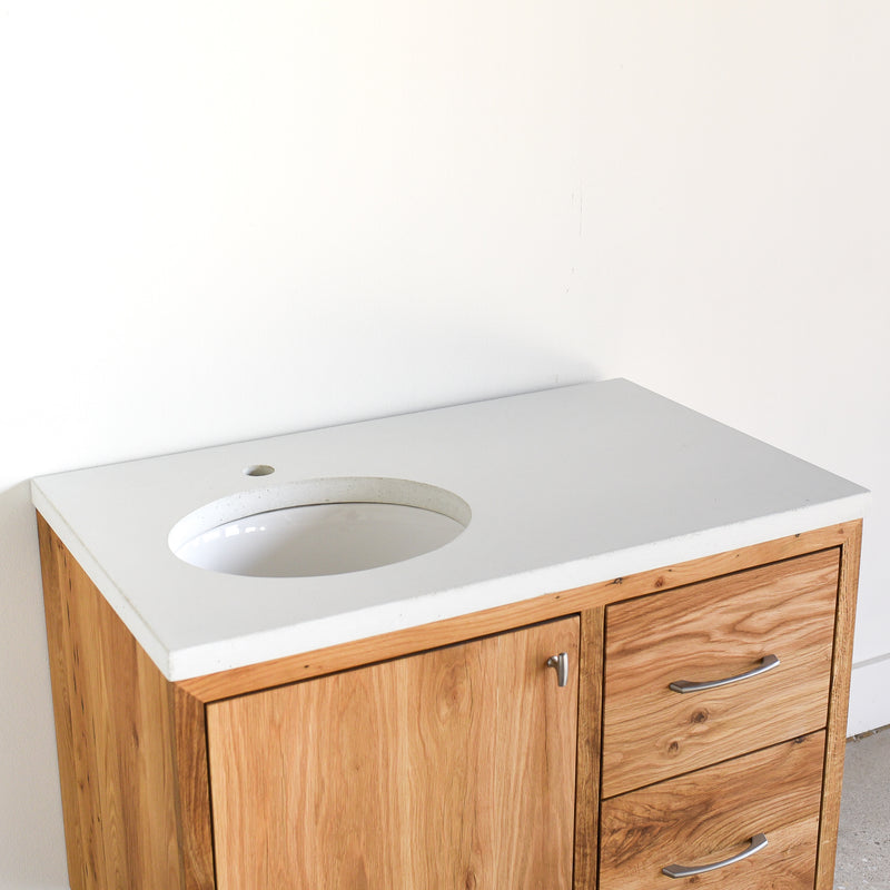 30 Wood White Multifunctional Storage Bathroom Single Sink Vanity